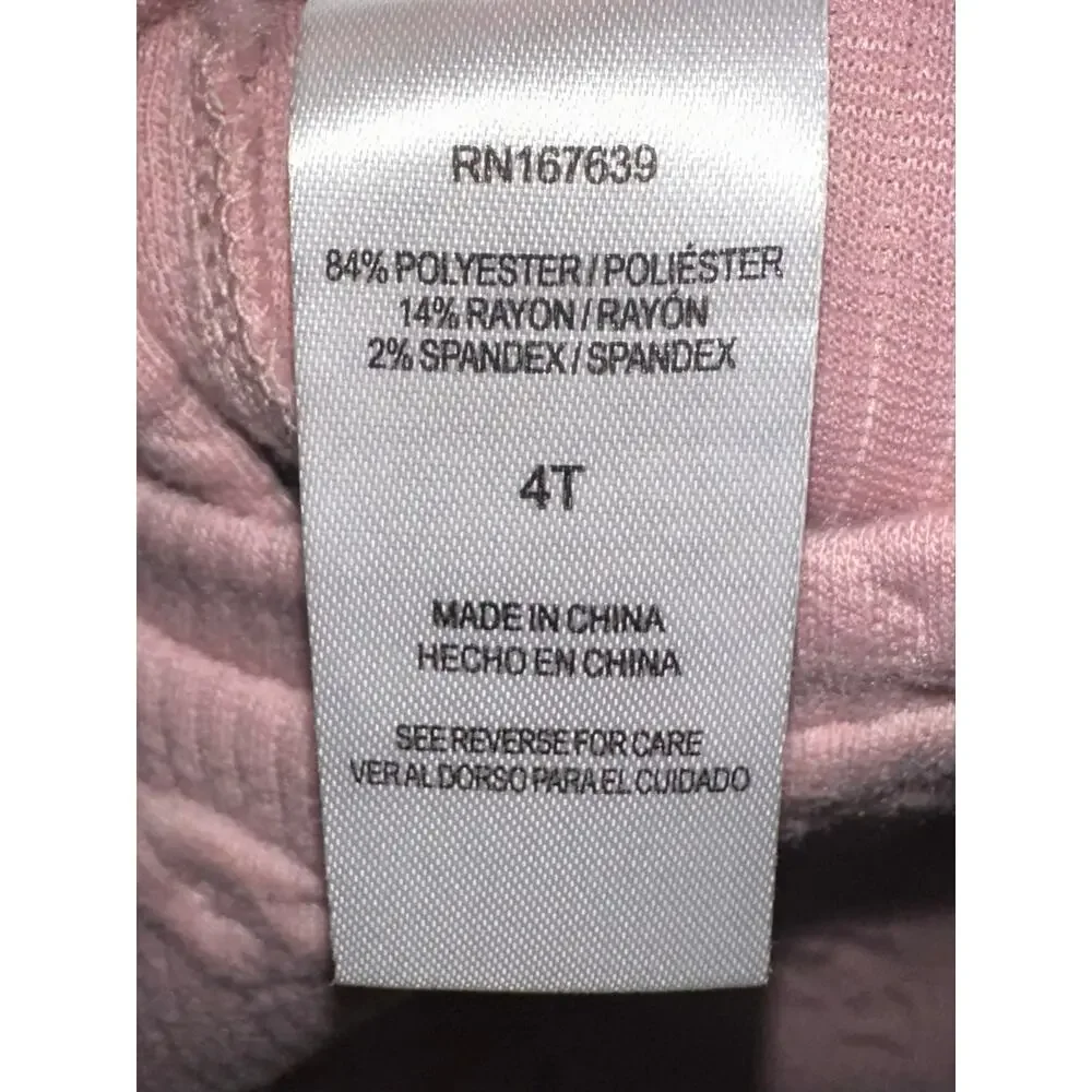 NWT Nicole Miller Girls Pale Mauve Pink Floral Ribbed Ruffle Fleece Top Size 4T